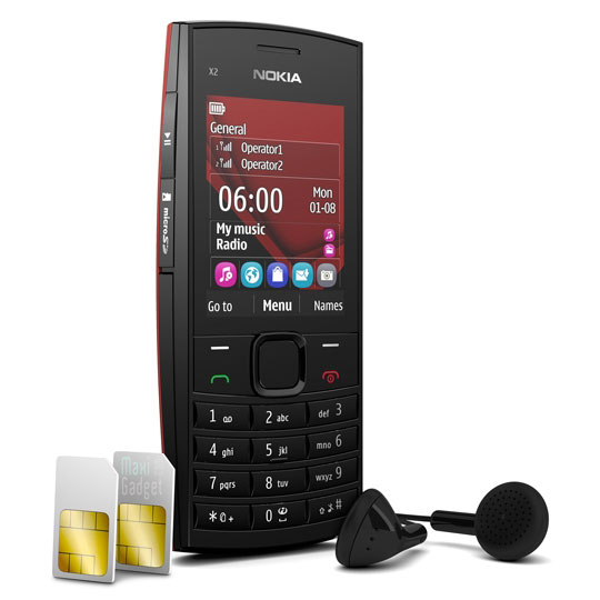 nouveau mobile nokia X2-02 avec support double cartes SIM