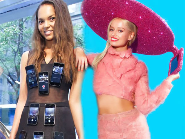 Fashion-Week-iPhone-Dress-Selfie-Hat